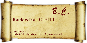 Berkovics Cirill névjegykártya